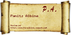 Panitz Albina névjegykártya